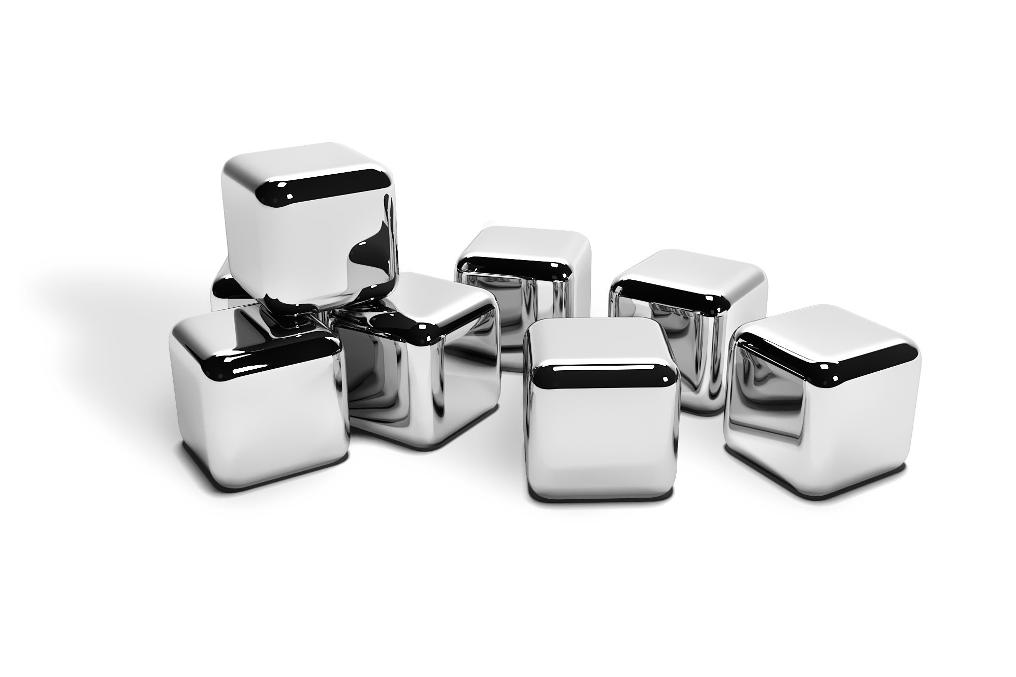Whiskey Stones Set of 8 Stainless Steel