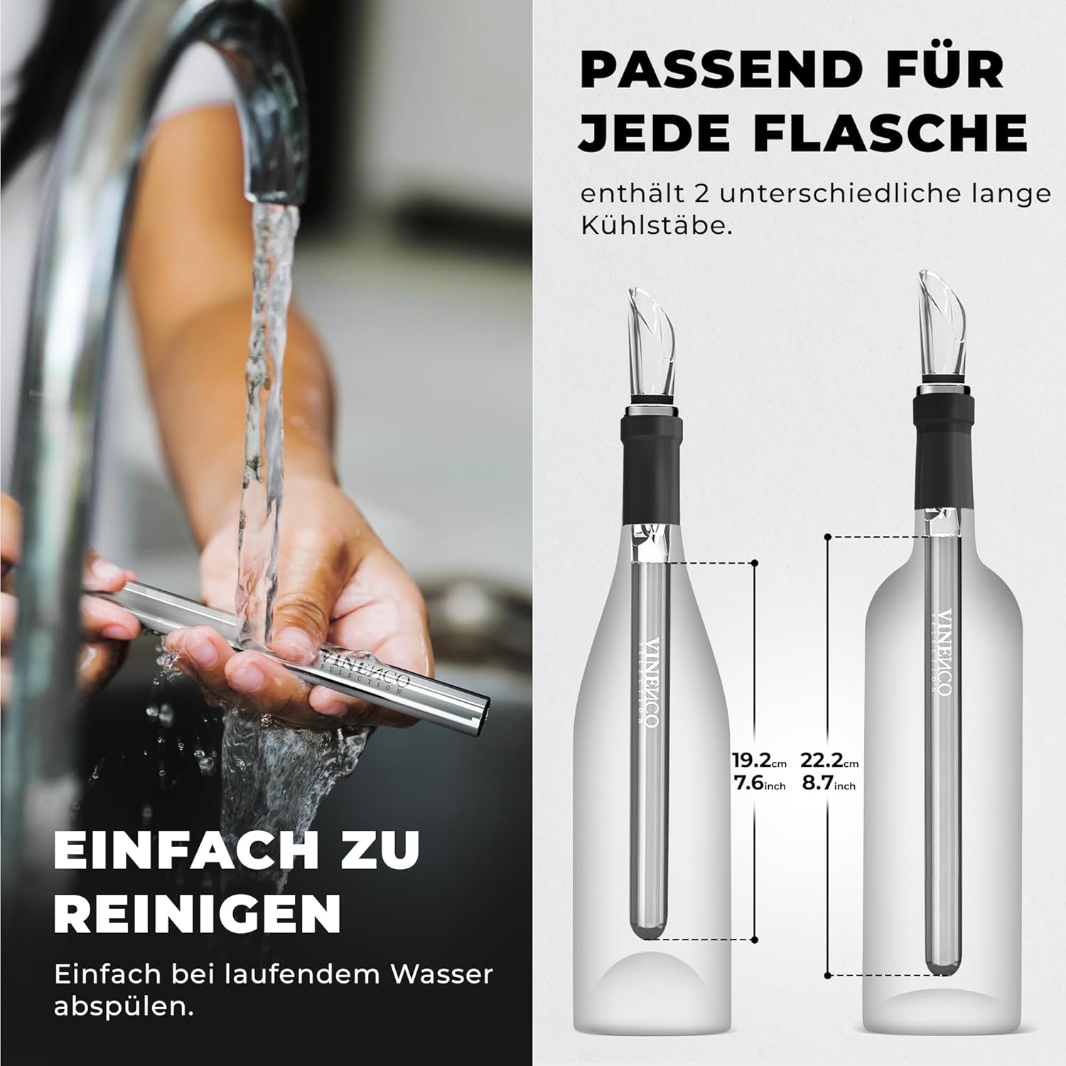 Wine Chiller Set + 2 Chill Rods