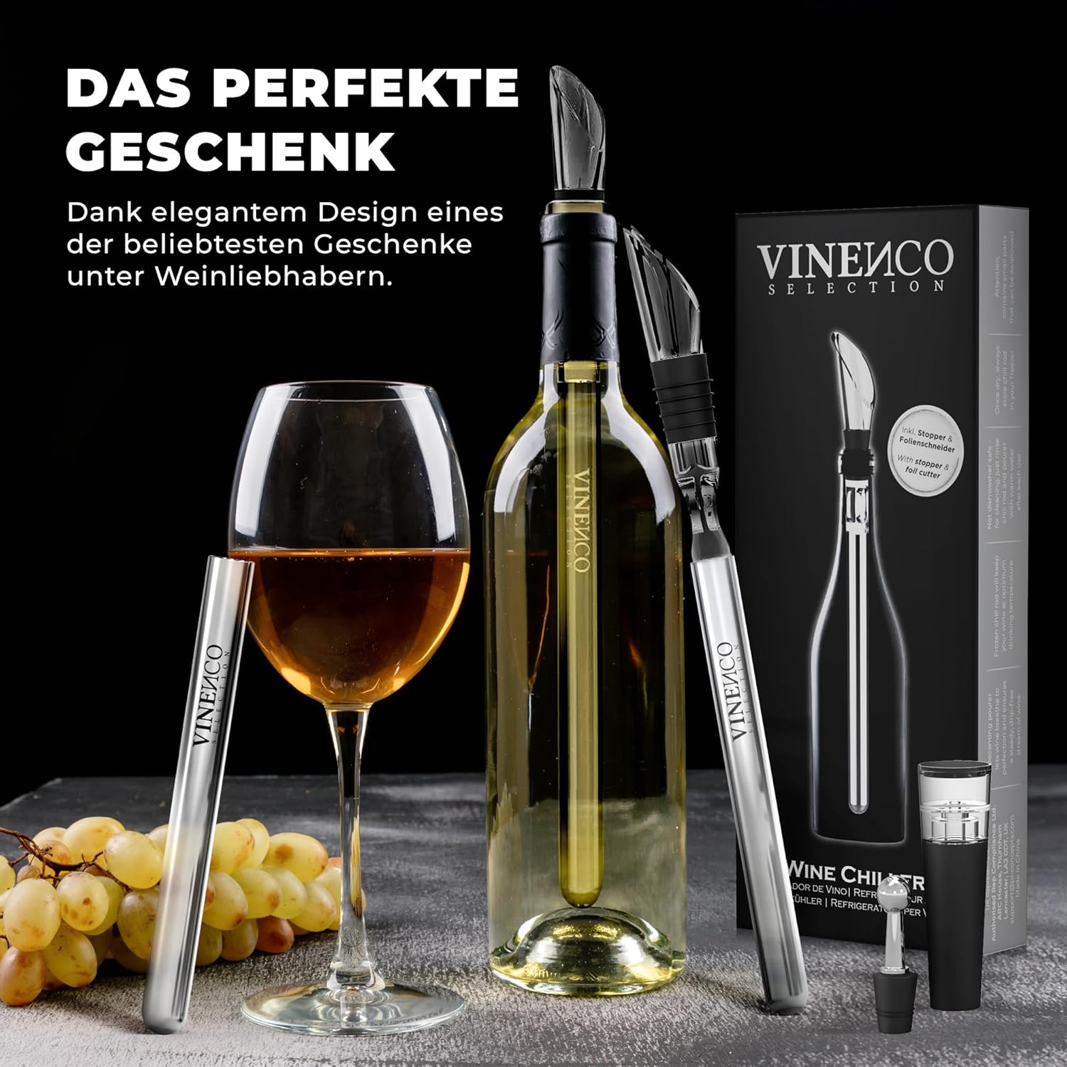 Wine Chiller Set + 2 Chill Rods