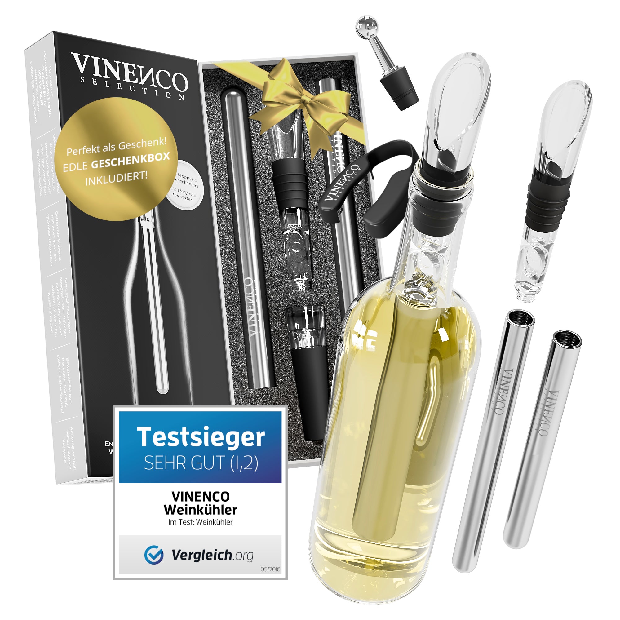 Wine Chiller Set + 2 Chill Rods