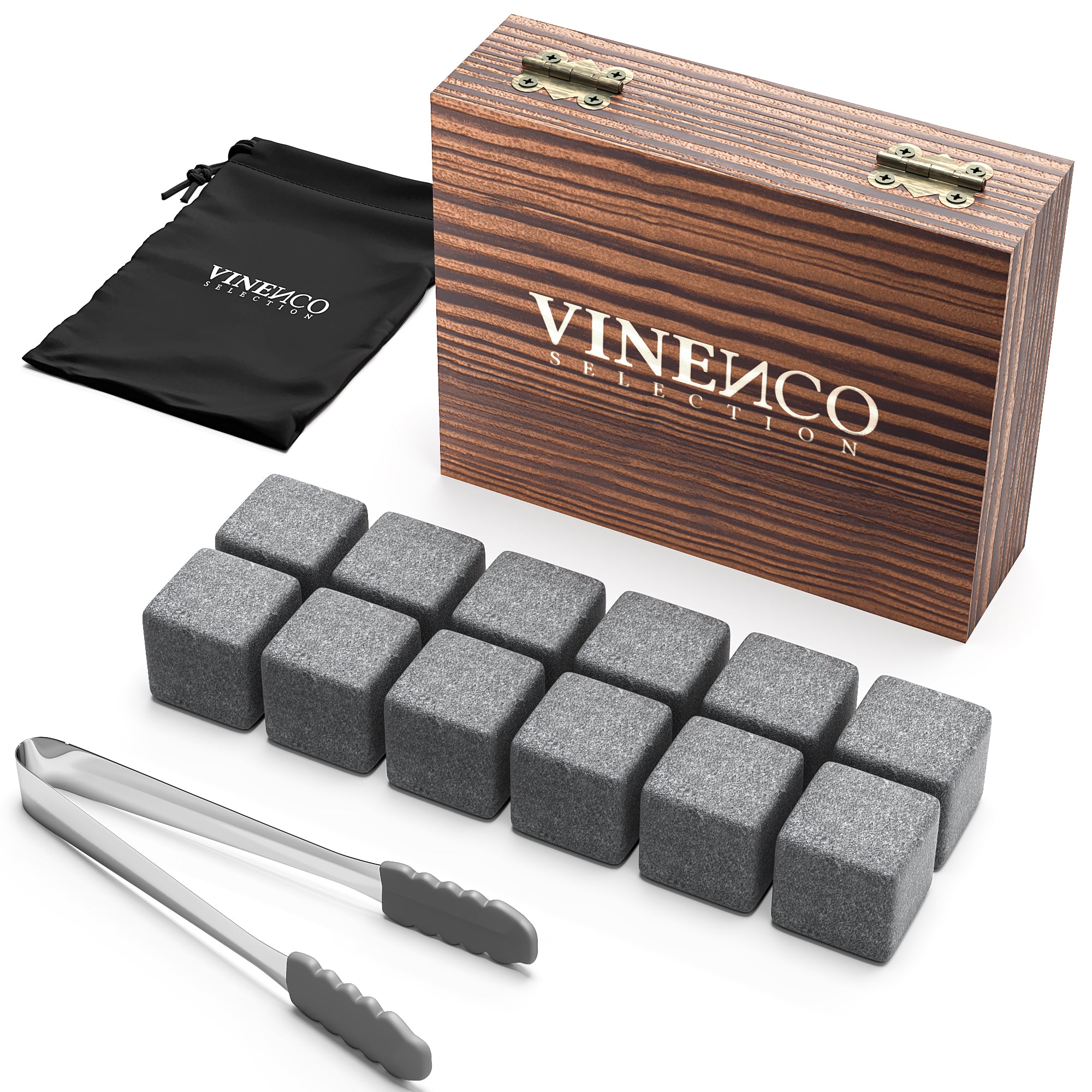 Whisky Steine 12er Set Basalt