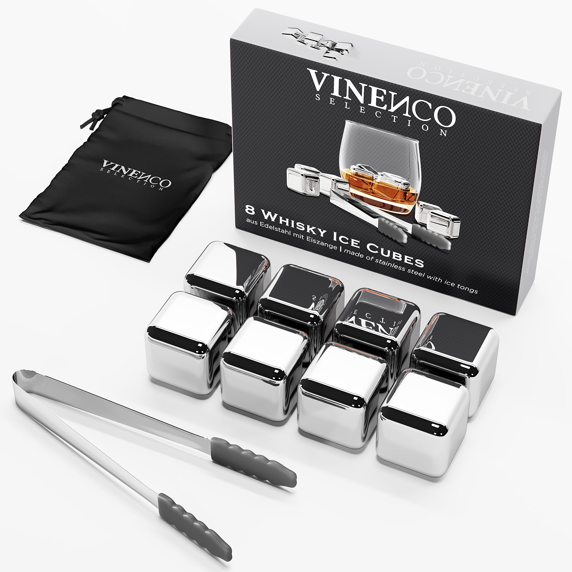 Whisky Steine 8er Set Edelstahl