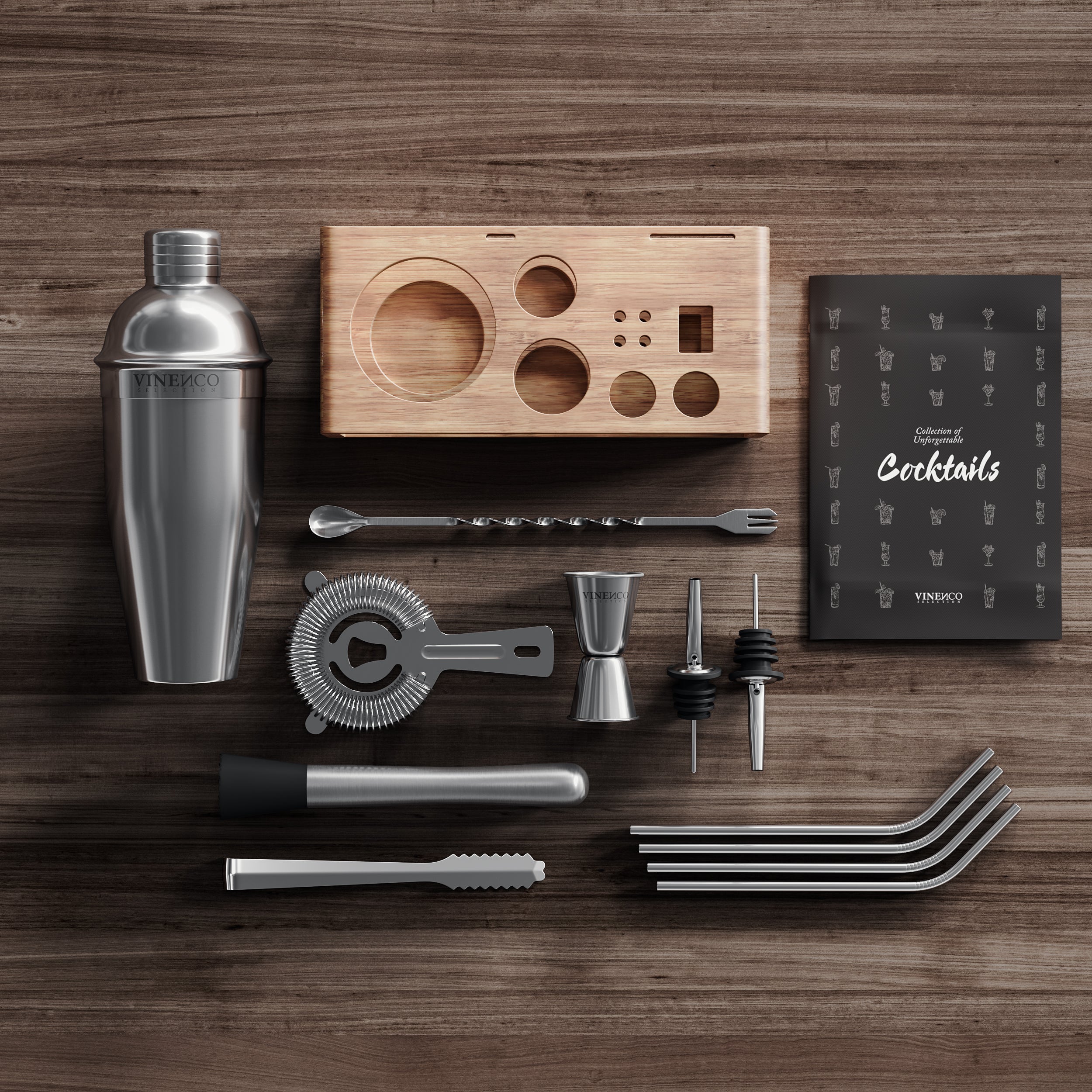 Manhattan Shaker Set + Stand